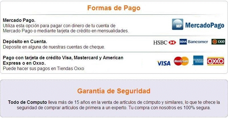 Formas de Pago